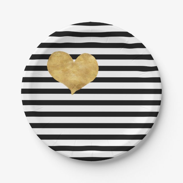 Heart of gold in french style   paper plate (Front)