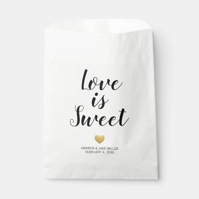 Heart of Gold Love is Sweet Favour Bag (Front)