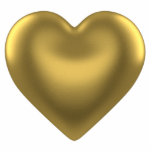 Heart of Gold Pin Photo Sculpture Button<br><div class="desc">Acrylic photo sculpture pin with an image of a gold heart. See matching acrylic photo sculpture keychain,  magnet and ornament. See the entire Valentine’s Day Buttons & Pins collection under the ACCESSORIES category in the HOLIDAYS section.</div>