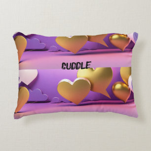 "Heart of Gold: Pink Accent Pillow" Pillow