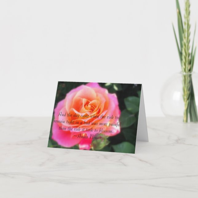Heart of Gold Rose & Quote Card (Front)