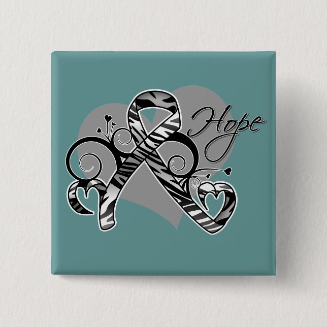 Heart of Hope Carcinoid Cancer Awareness 2 Inch Square Button (Front)