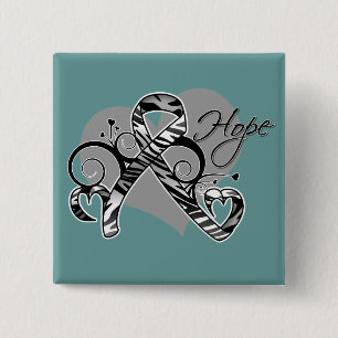 Heart of Hope Carcinoid Cancer Awareness 2 Inch Square Button
