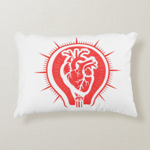 Heart of Innovation - Anatomical Heart Lightbulb A Accent Pillow