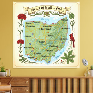 Heart of It All — Ohio Boards Canvas Print