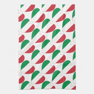 Heart of Italy Flag Tiled Kitchen Towel