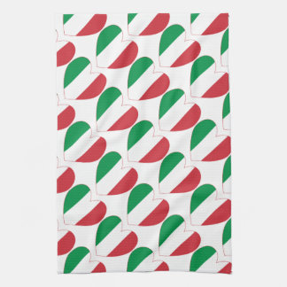 Heart of Italy Flag Tiled Kitchen Towel