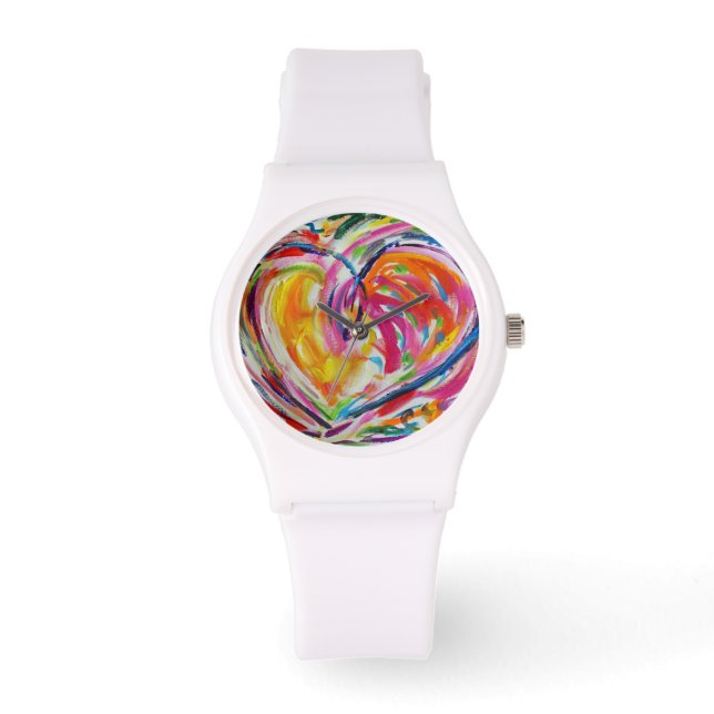Heart of Joy Colourful Art Custom Watch Design (Front)