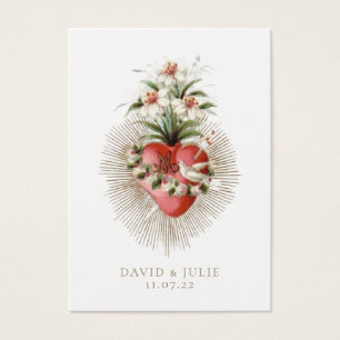Heart of Mary Catholic Wedding Prayer Card