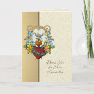 Heart of Mary Christian Condolence Thank You Card