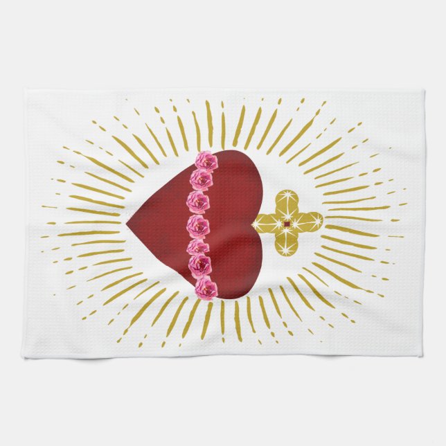Heart of Mary Kitchen Towel (Horizontal)