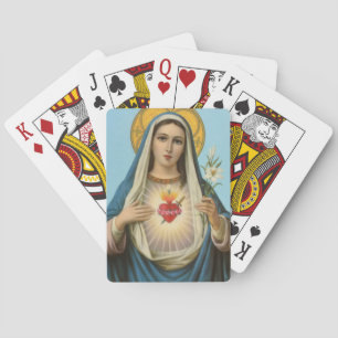 Heart of Mary Our Lady Holy Maria Mother of God Playing Cards