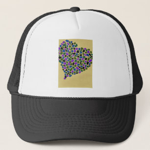 Heart of mosaic trucker hat