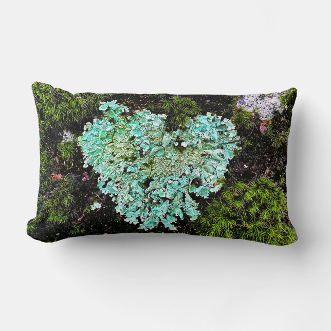 Heart of Moss on Stone Throw Pillow (Front)