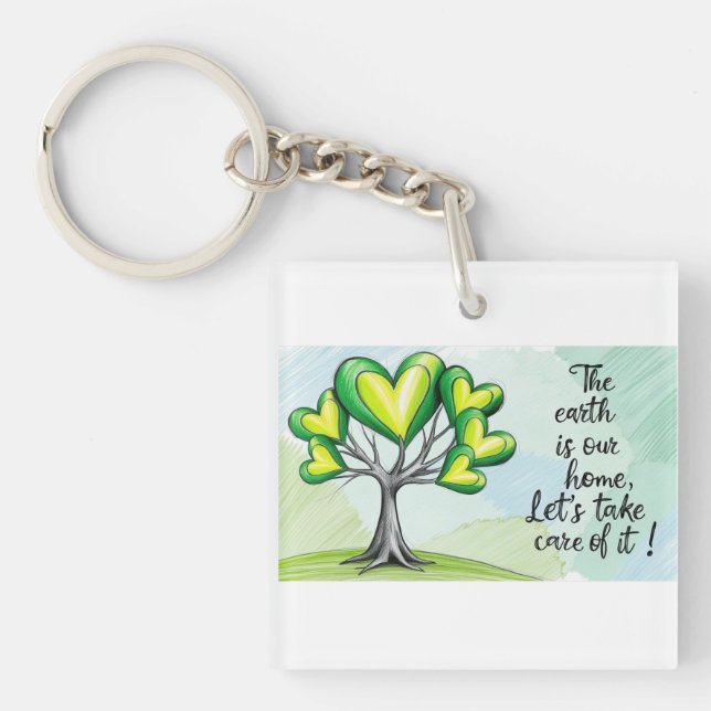 Heart of Nature - Let's Protect Our World! Keychain (Front)