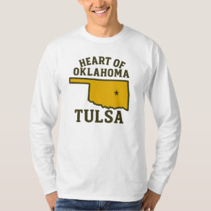 Heart of Oklahoma Tulsa State Map Design T-Shirt
