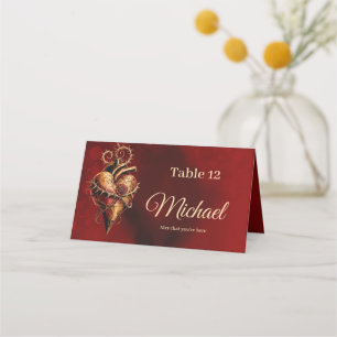 Heart of passion romance and love. A stylized hear Place Card