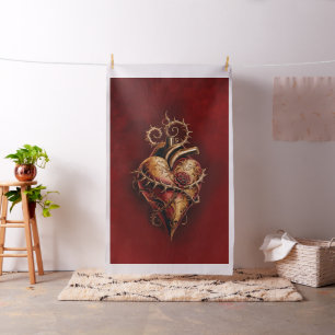 Heart of passion romance and love. fabric