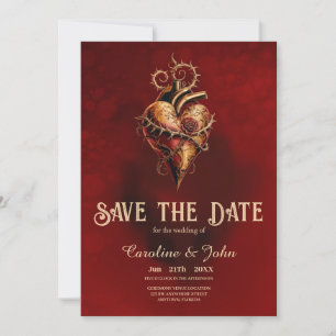 Heart of passion romance and love. save the date