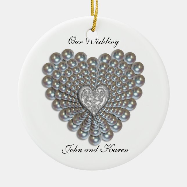 Heart of pearls photo Ornament (Front)