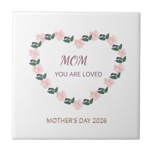 Heart of Peonies Mom Love Message Tile