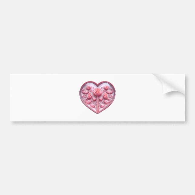 Heart Of Roses Bumper Sticker (Front)