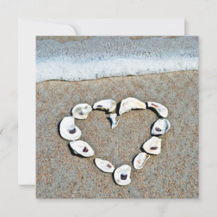 Heart of Seashells on the Beach Bridal Shower Invitation