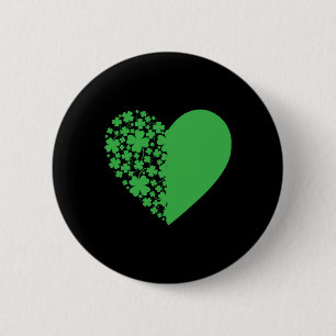 Heart of Shamrocks St. Patricks Day 2 Inch Round Button