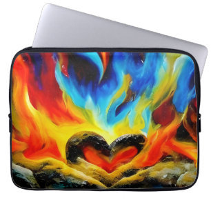 Heart of Stone in Flames II Laptop Sleeve