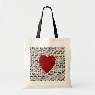 Heart of the fabric tote bag