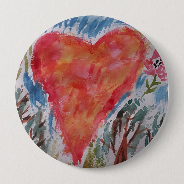 Heart of the Planet Badge 4 Inch Round Button (Front)