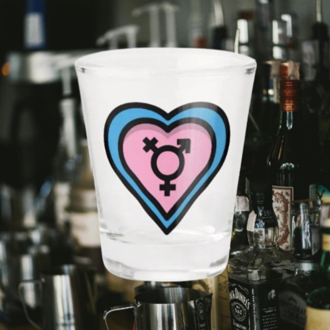 Heart of Trans Pride Shot Glass (Creator Uploaded)