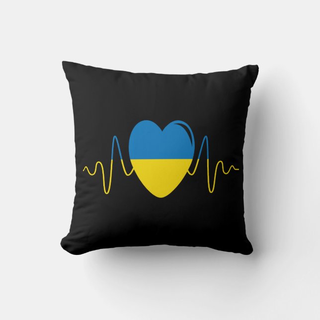 Heart of Ukraine Throw Pillow (Front)