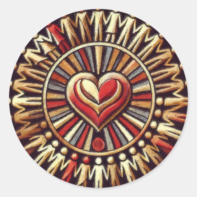 Heart of Unity: Weltfrieden - World Peace Sticker (Front)