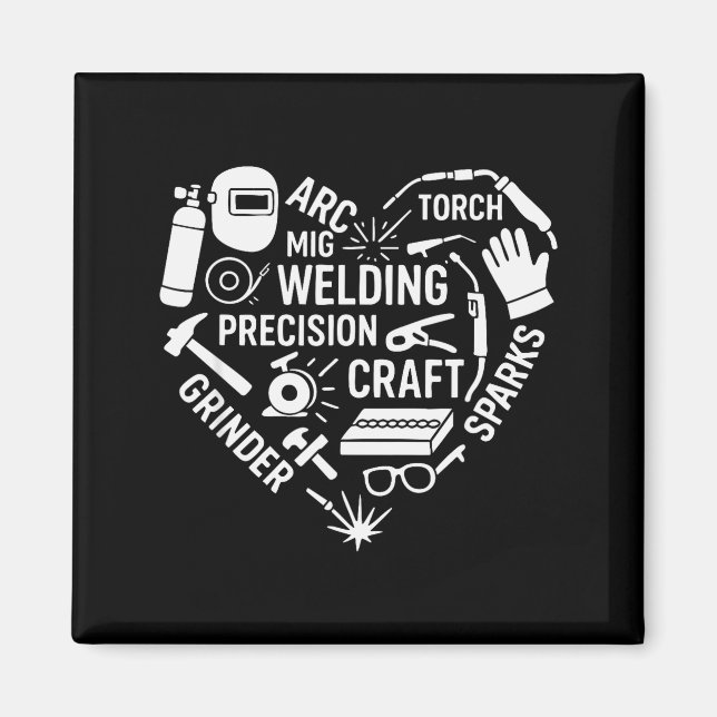 Heart Of Welding _ Pion Design  Magnet (Front)