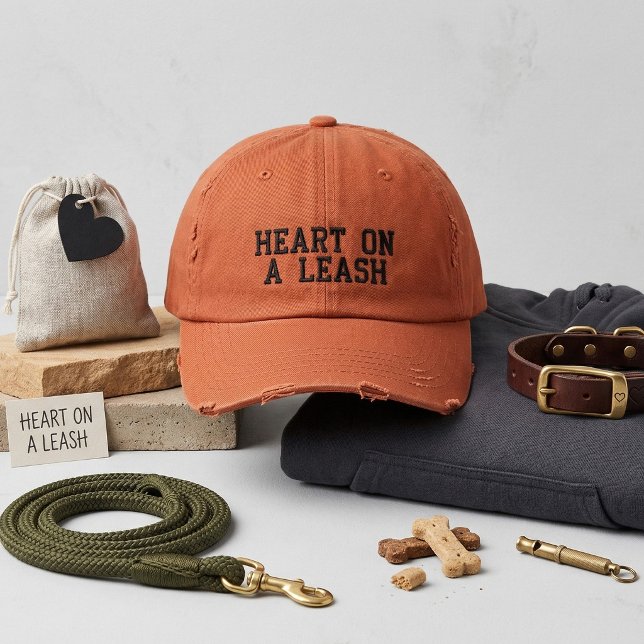 Heart on a Leash Dog Lover Embroidered Hat (Creator Uploaded)
