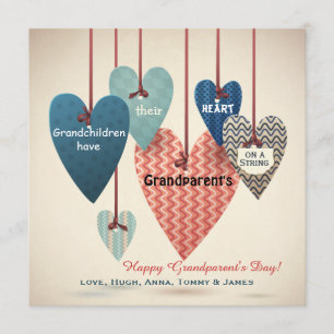Heart on a String Grandparents Day Card