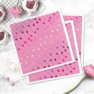 Heart on a String Pattern Gradient Pink ID628 Napkin