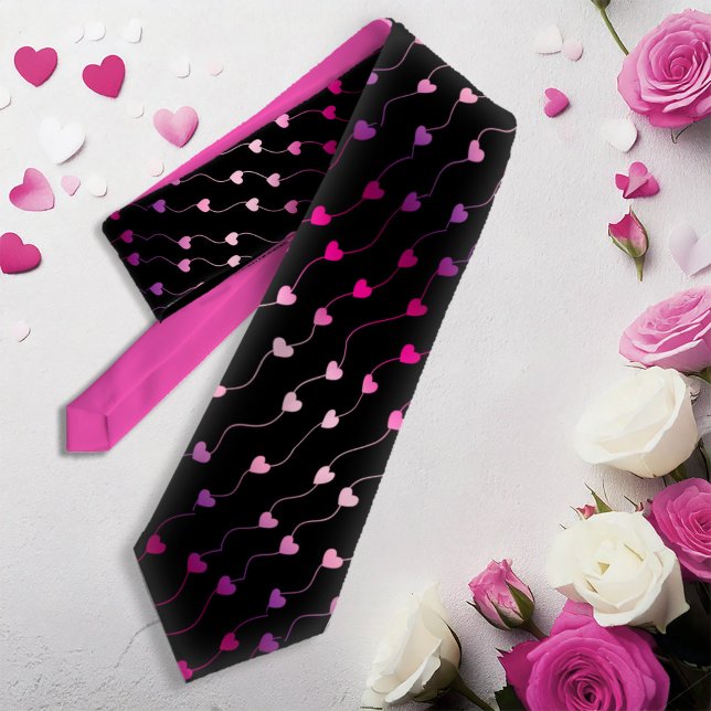 Heart on a String Pattern Gradient Pink ID628 Tie (Creator Uploaded)