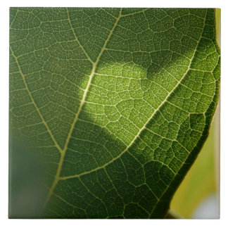 Heart on a Sunlit Leaf Tile