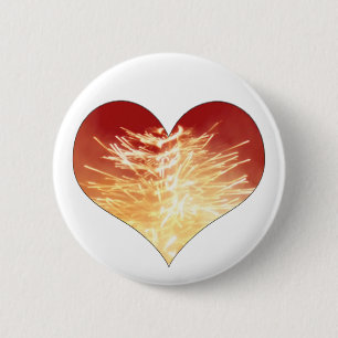 heart on fire 2 inch round button