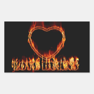 Heart on fire sticker