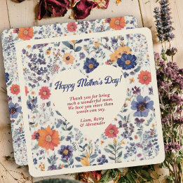Heart on Floral Boho background Mother’s Day Card