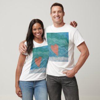 Heart on Ocean Waves T-Shirt