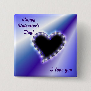 Heart on purple Rainbow 2 Inch Square Button