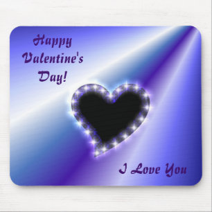 Heart on purple Rainbow Mouse Pad