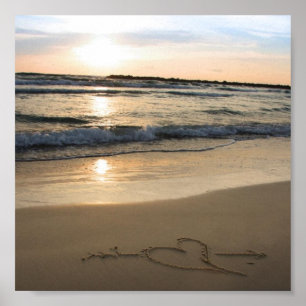 Heart on Sand Poster