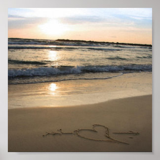Heart on Sand Poster