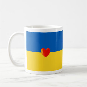 Heart on Ukraine Flag Colours Coffee Mug