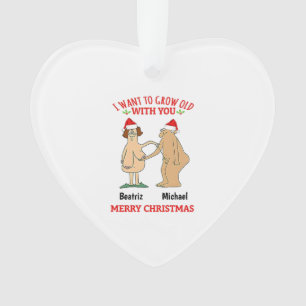 heart onament Personalized Ornament Old Couple On 